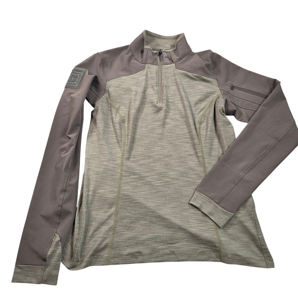 5.11 Tactical Rapid Assault Shirt Womens Medium Green Olive 1/4 Zip Pullover